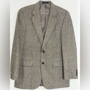 Savile Row Blazer Men Size 42 Long Tan Silk Tweed Suit Sport Coat Jacket Classic